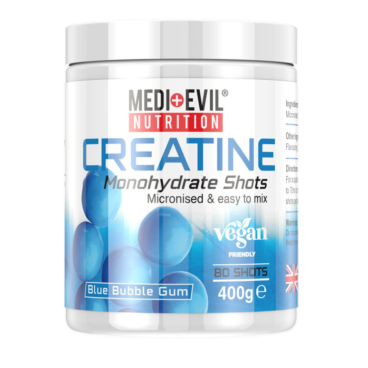 Creatine Monohydrate Shots Blue Bubblegum