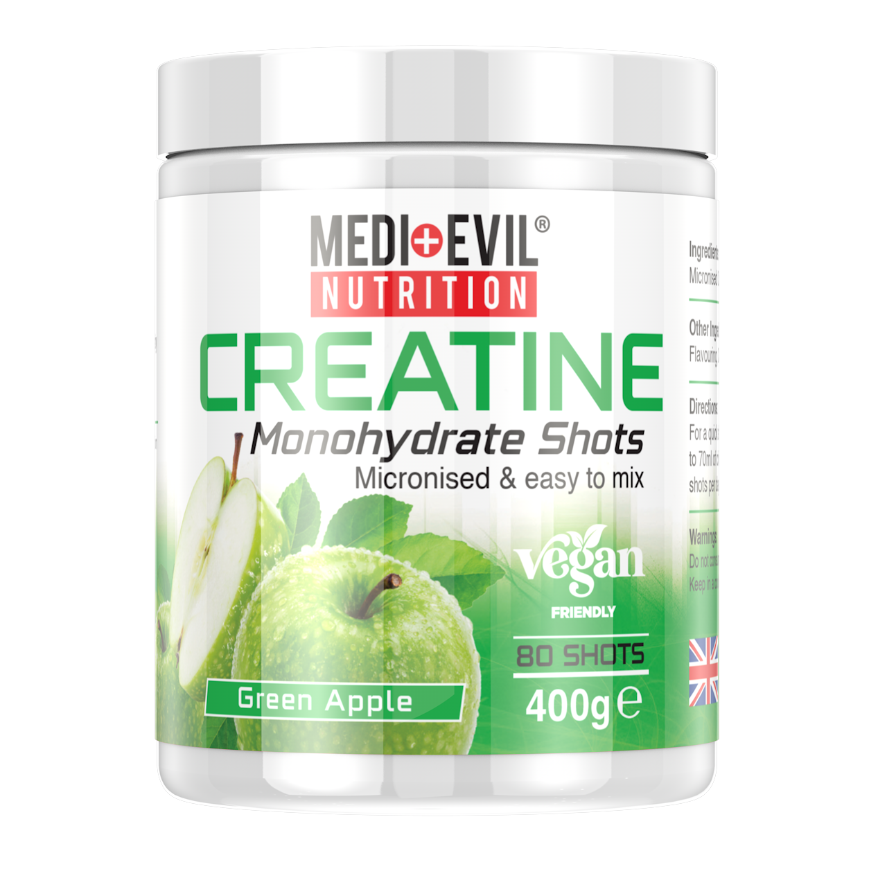 Creatine Monohydrate Shots Green Apple