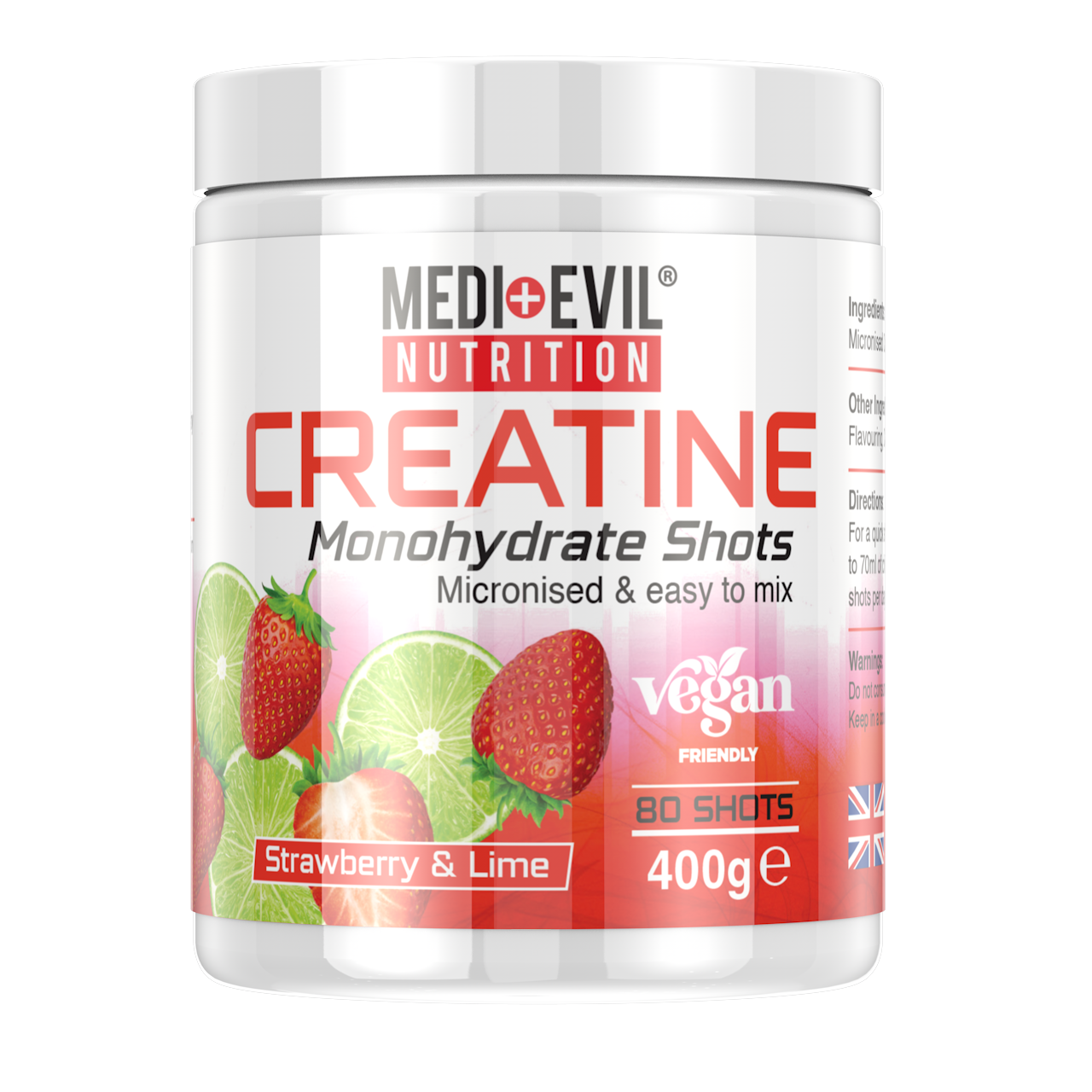 Creatine Monohydrate Shots Strawberry and Lime