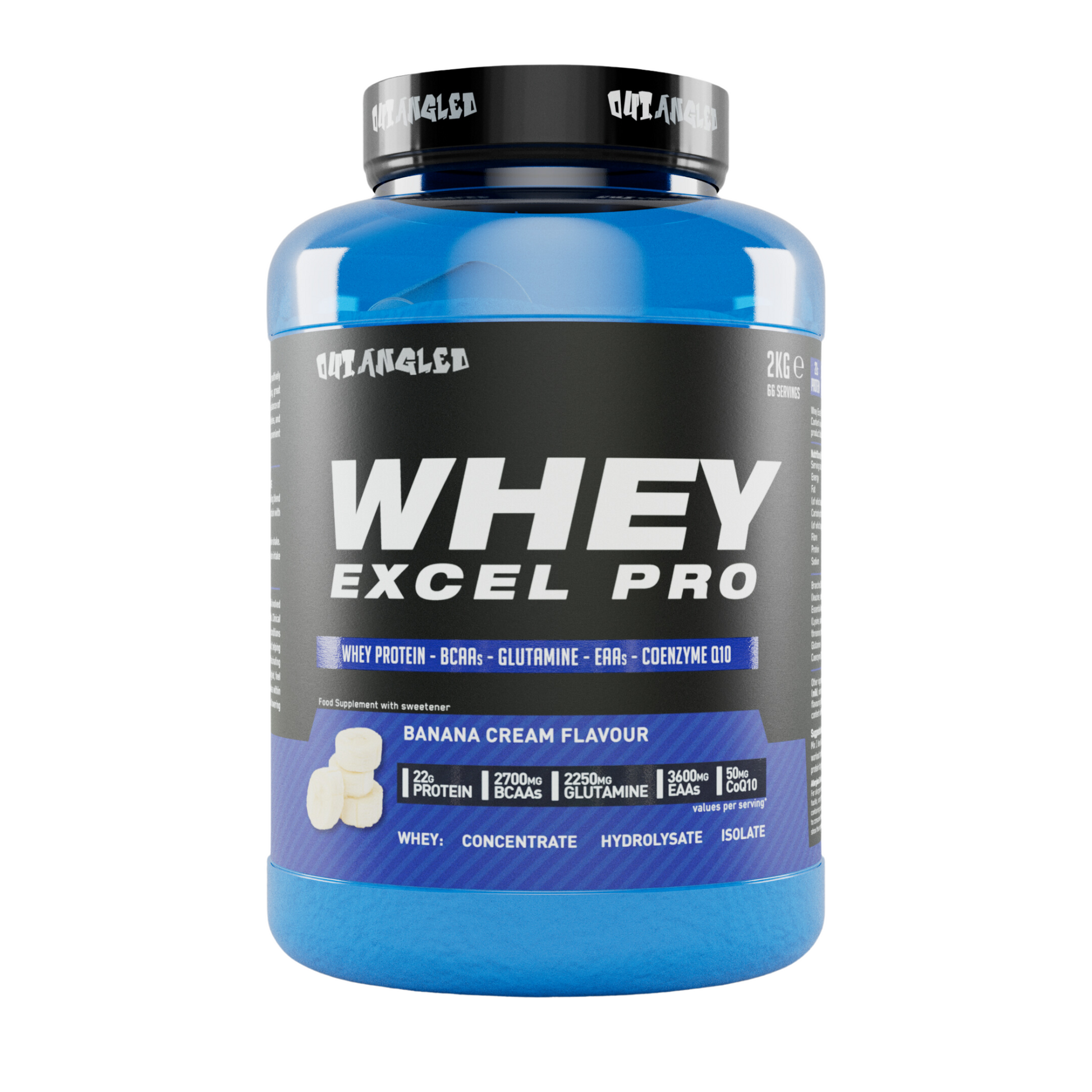 whey excel protein powder with bccas, glutamine, eaas, coenzyme q10, high protein milkshake